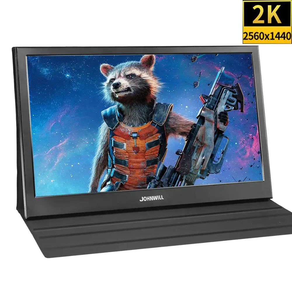 Kopen 13.3 inch 2K 2560x1440 Draagbare Computer Monitor PC HDMI PS3 PS4 Xbo X360 IPS LCD LED Display voor Raspberry Pi Wint 7 8 10 + Case