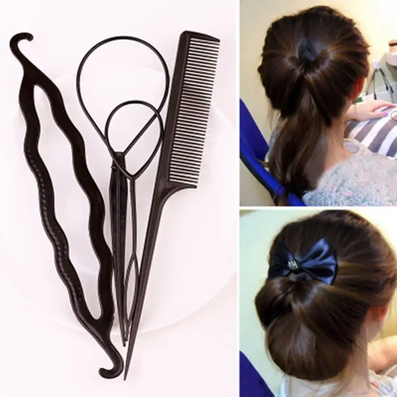 Черные Diy женские резинки для волос, заколки для волос, Полимер, Полиэстер, диадемы, головной убор для женщин, девушек, гребень для волос, аксессуары для волос hc