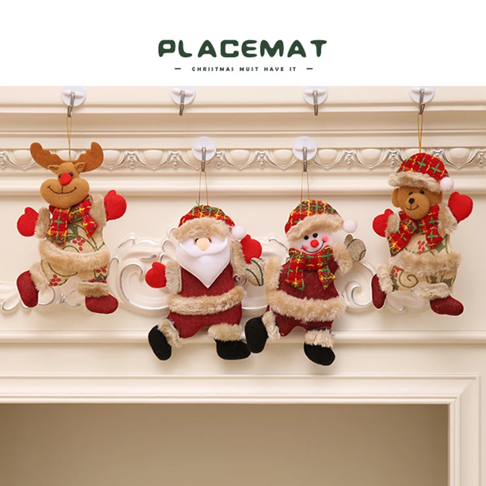 Christmas Santa Claus Elk Snowman Hanging Doll Ornament Xmas Tree Pendant Decors 