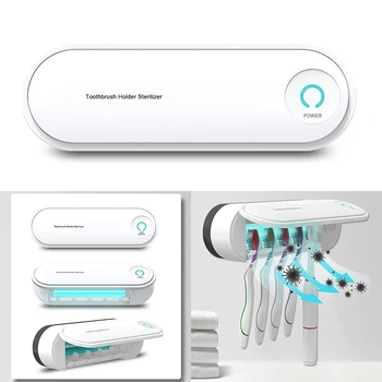 

Five-Hole Intelligent UV Disinfection Drying Toothbrush Disinfection Box Punch-Free Toothbrush Rack Shelf UV Disinfector