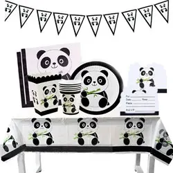 

Panda Party Theme Cartoon Children's Birthday Party Decoration Disposable Napkins Paper Plates Party Decorations Christmas Items