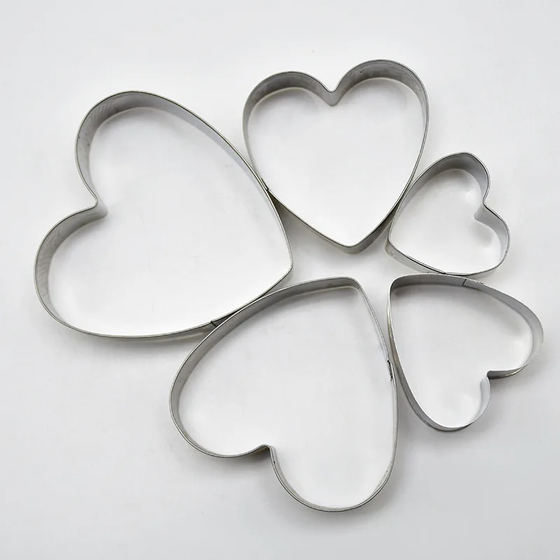 DIY Bakery 5pcs Love Cutter Stainless Steel One-piece Cutter Fondant