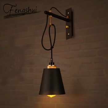 

Vintage Iron LED Wall Lamps Industrial Sconces Bedroom Light Fixture Bedside Bar Restaurant Cafe Loft Decor Corridor Wall Light