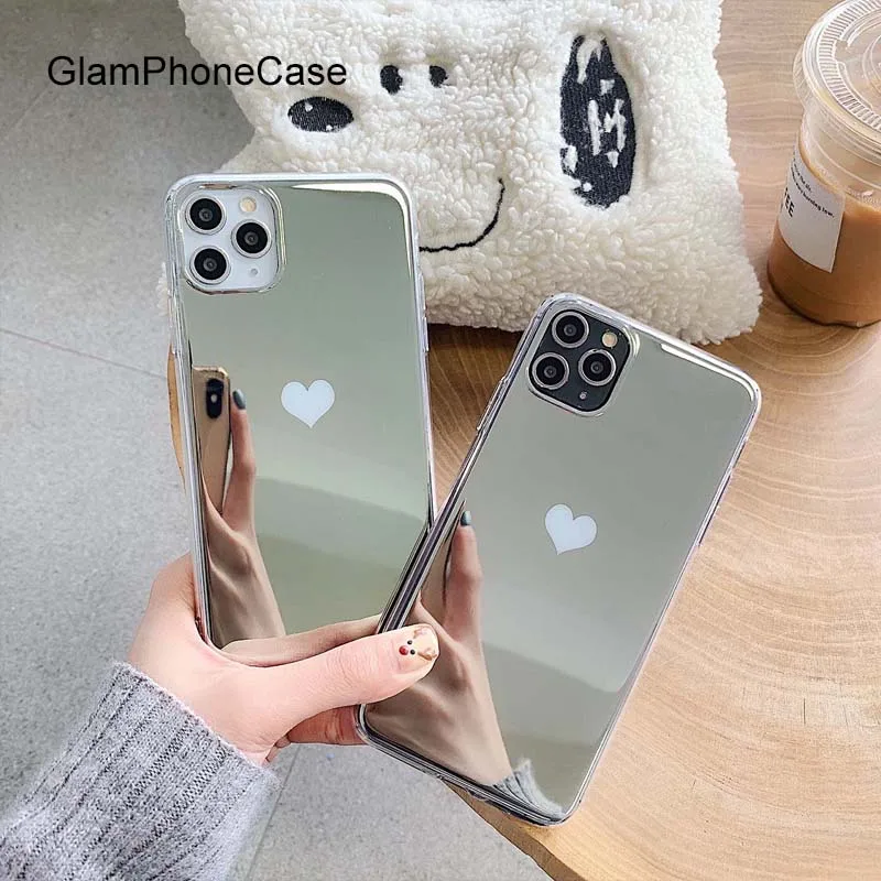 

GlamPhoneCase Love Makeup Mirror Phone Case For iPhone11Pro/Max X XS Max XR Cover For iPhone11 7 8 6 6s Plus Case