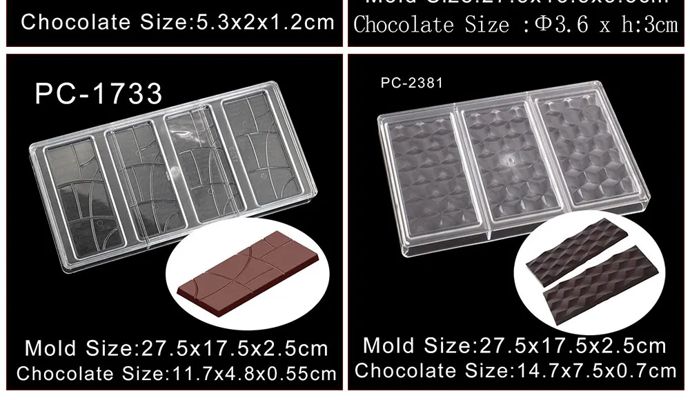 18 стилей поликарбонатные формы шоколада для украшения торта, форма для выпечки кондитерских изделий Кондитерские инструменты, PC форма для шоколада