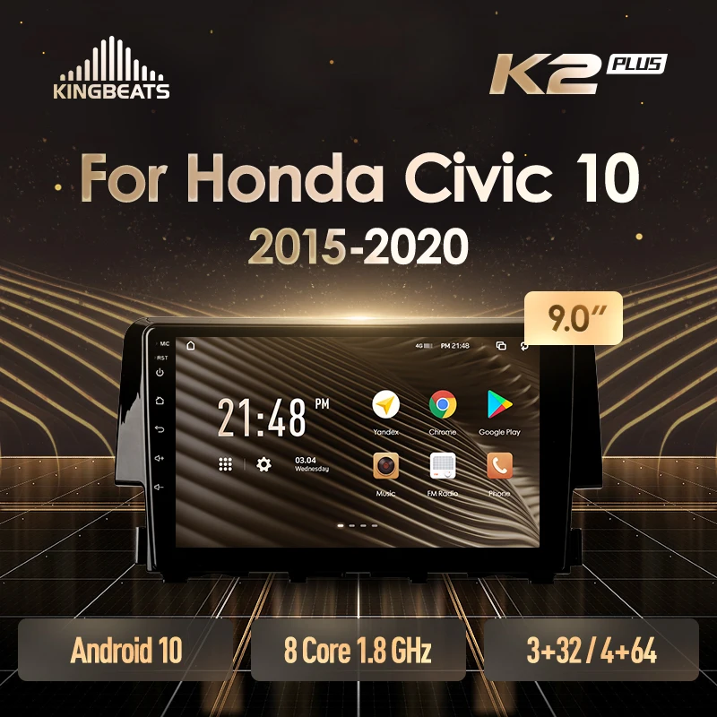 KingBeats штатное головное устройство For Honda Civic 10 FC FK 2015 - 2020 GPS Android автомагнитола на