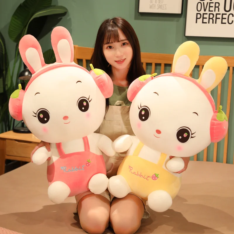 Kawaii Фруктовый кролик наушники фрукты Косплей плюшевые животные игрушка подушка