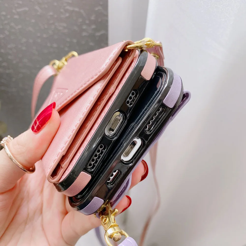 Lanyard Strap Leather Phone Case For Samsung Galaxy S10 S20