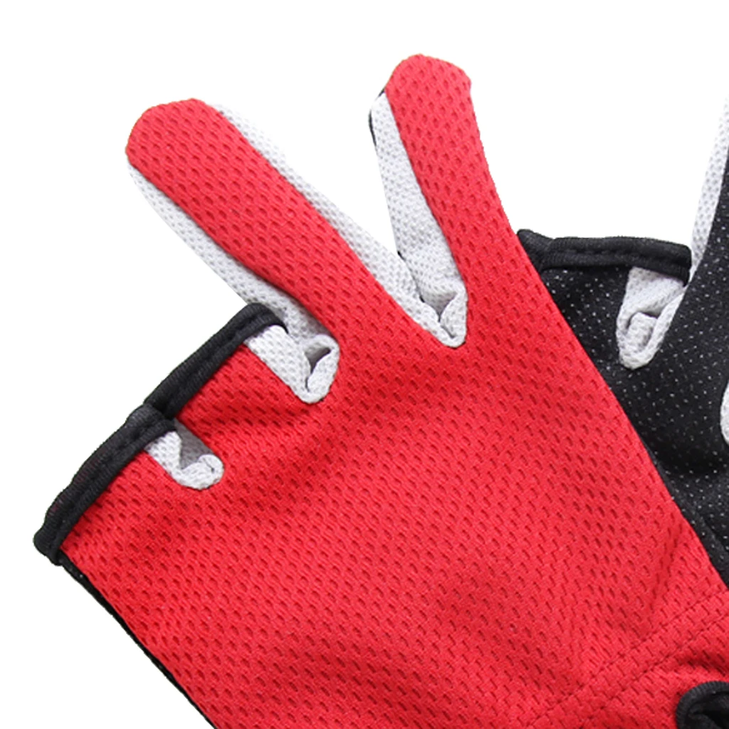 1 Pair Anti Slip 3 Low Cut Finger Fishing Gloves With Adjustable Wrist Strap Fishing Gloves for Fishing Camping 