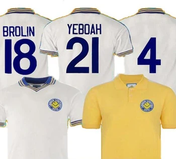 

1977 1978 Retro camiseta de futbol Leeds ROOFE BAMFORD BROLIN YEBOAH Maillot de foot Futbol T-shirts uniform kits