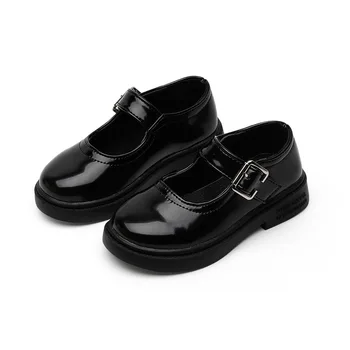 

Girls black leather shoes for school princess kids dress shoes student performance chaussure fille 3 4 5 6 7 8 9 10 11 12 13T