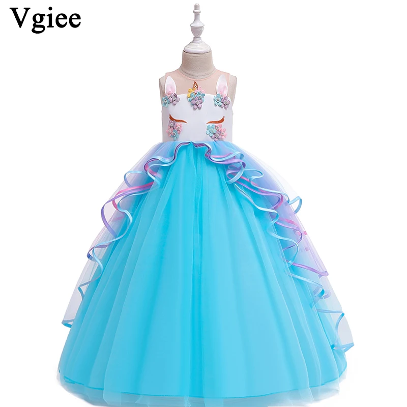 Vgiee/платье для девочек с единорогом Детские платья для девочек, одежда для маленьких девочек платье принцессы для свадьбы и вечеринки, 3 года, CC944