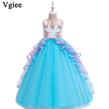Vgiee/платье для девочек с единорогом Детские платья для девочек, одежда для маленьких девочек платье принцессы для свадьбы и вечеринки, 3 года, CC944