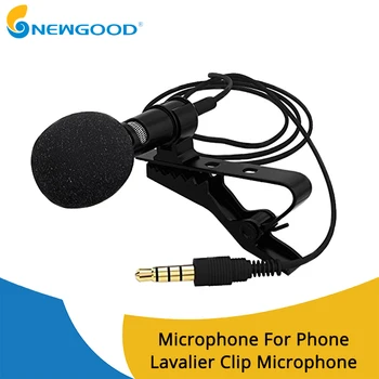 

Clear Sound Voice Mini Clip On Lapel Microphone 3.5mm Jack Wired Condenser Mic Lavalier For Smart Mobile Phone Recording