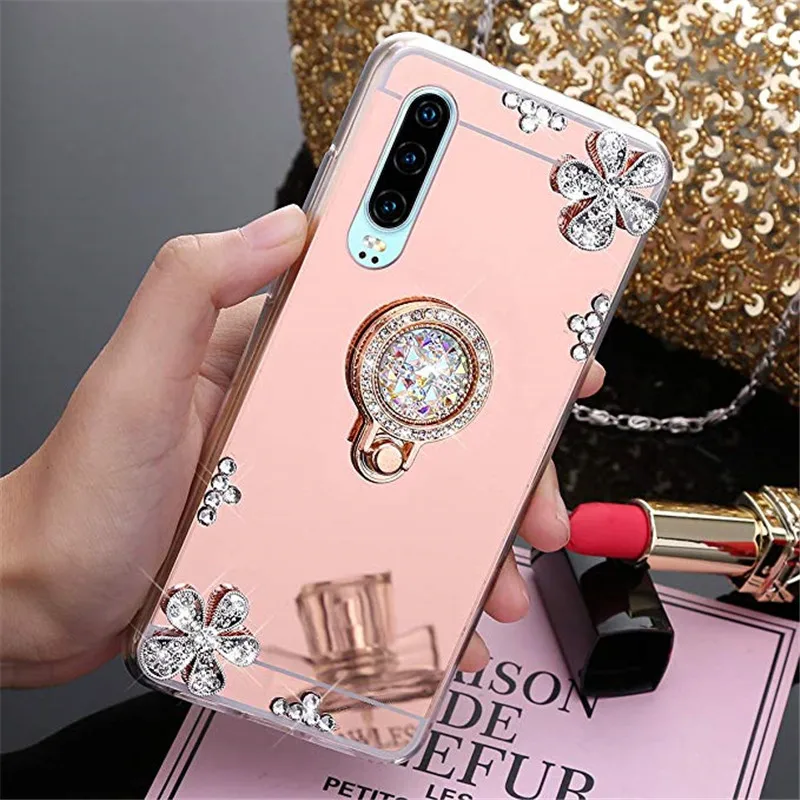 Мягкий зеркальный Чехол DIY для huawei P30 P20 Pro Lite mate 20 10 lite P Smart Plus 2019 Y5 Y6 Y7 Y9 украшенная