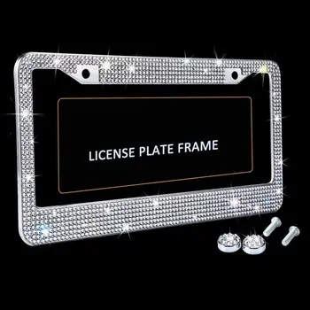 

Stainless Steel License Plate Frame Diamond-encrusted License Plate Frame Modified Car Supplies