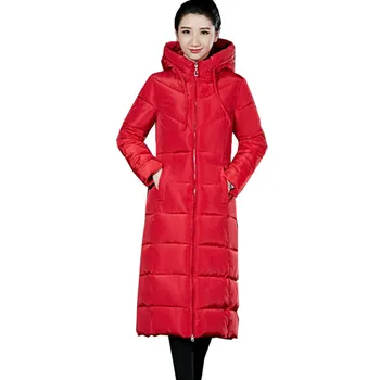 

Women Down Cotton Jacket 2019 New Winter Women Parka Solid Zipper Long sleeve Hooded Outwear Coat Jacket Medium length Thick Warm Parkas Cotton Padded Coat Plus Size 5XL 6XL Women's Clothing C30