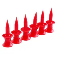 10PCS Red Plastic Golf Tees 31mm Durable Rubber Cushion Top Tee Golf L0S7