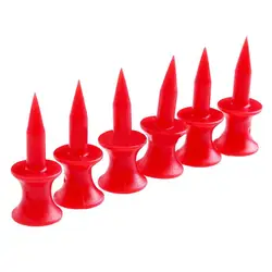 10PCS Red Plastic Golf Tees 31mm Durable Rubber Cushion Top Tee Golf L0S7
