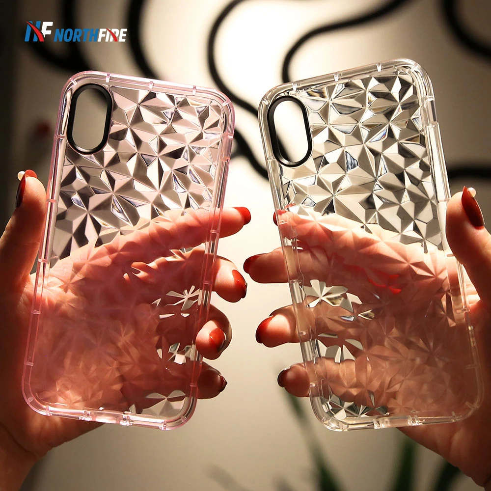 

Clear Soft Shockproof Case For iPhone XR/XS Max/X Diamond Pattern Back Cover For iPhone 6/6S/7/8 Plus 5/5S/SE Silicon Case Coque