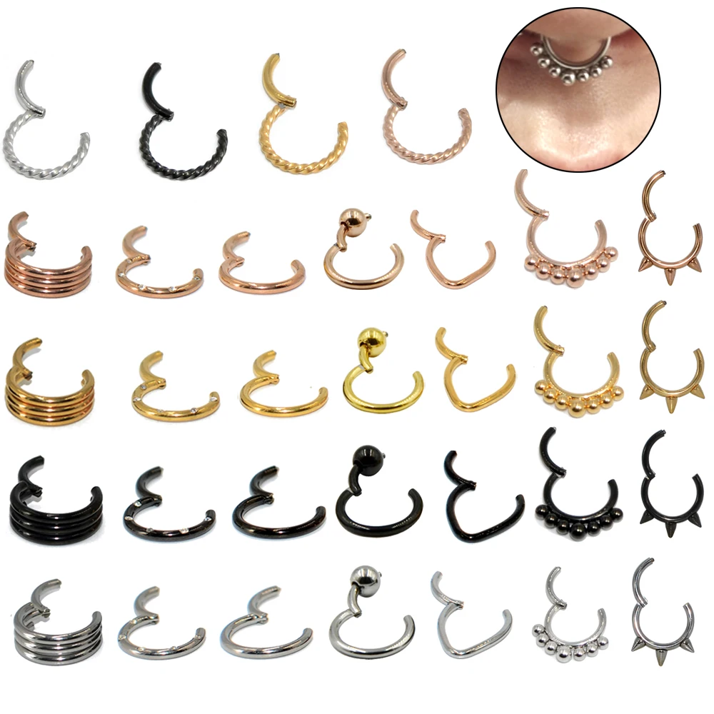 Piercing Jewelry Helix Earring Hoop Nose-Ring Labret Ear-Tragus Septum-Clicker Cartilage Stud