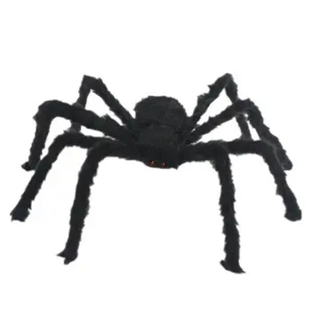 

200cm Black Horrible Big Giant Spider Halloween Decoration Fake Spider Haunted House Prop Indoor Outdoor Giant Decor