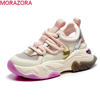 

MORAZORA 2020 New arrival comfortable women sneakers genuine leather causal ladies shoes spring summer breathable shoes