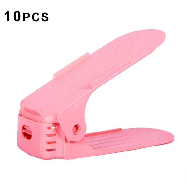 New 10Pcs Shoe Slots Organizer Adjustable Shoe Racks Space Saver Storage Stand NE