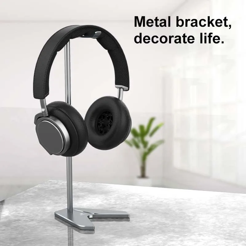 Aluminum Alloy Earphone Holder Portable Headphone Stand Display Shelf with Silicone Anti slip Base Over Ear Headset Bracket