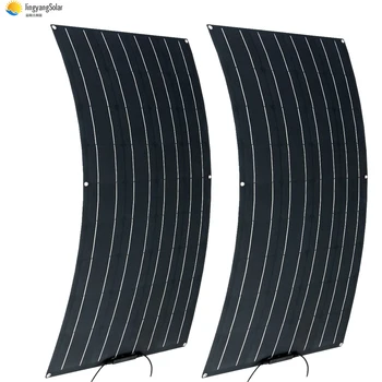 

200W 2PCS 100W Flexible Solar Panel system For Cell/Module/RV/car/Marine/Boat/Home Charger