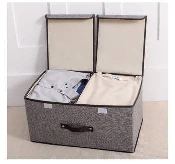 

Larger Storage Cubes Storage boxes Storage bin Linen Fabric Foldable Collapsible Storage Cube Bin Organizer Basket with Lid,