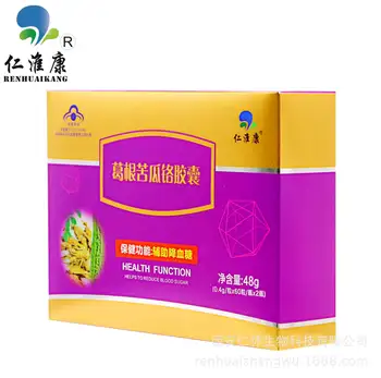 

Renhuaikang Gegen Balsam Pear Chromium Capsule Auxiliary Blood Sugar Lowering Health Care Products for Middle-aged and Elderly