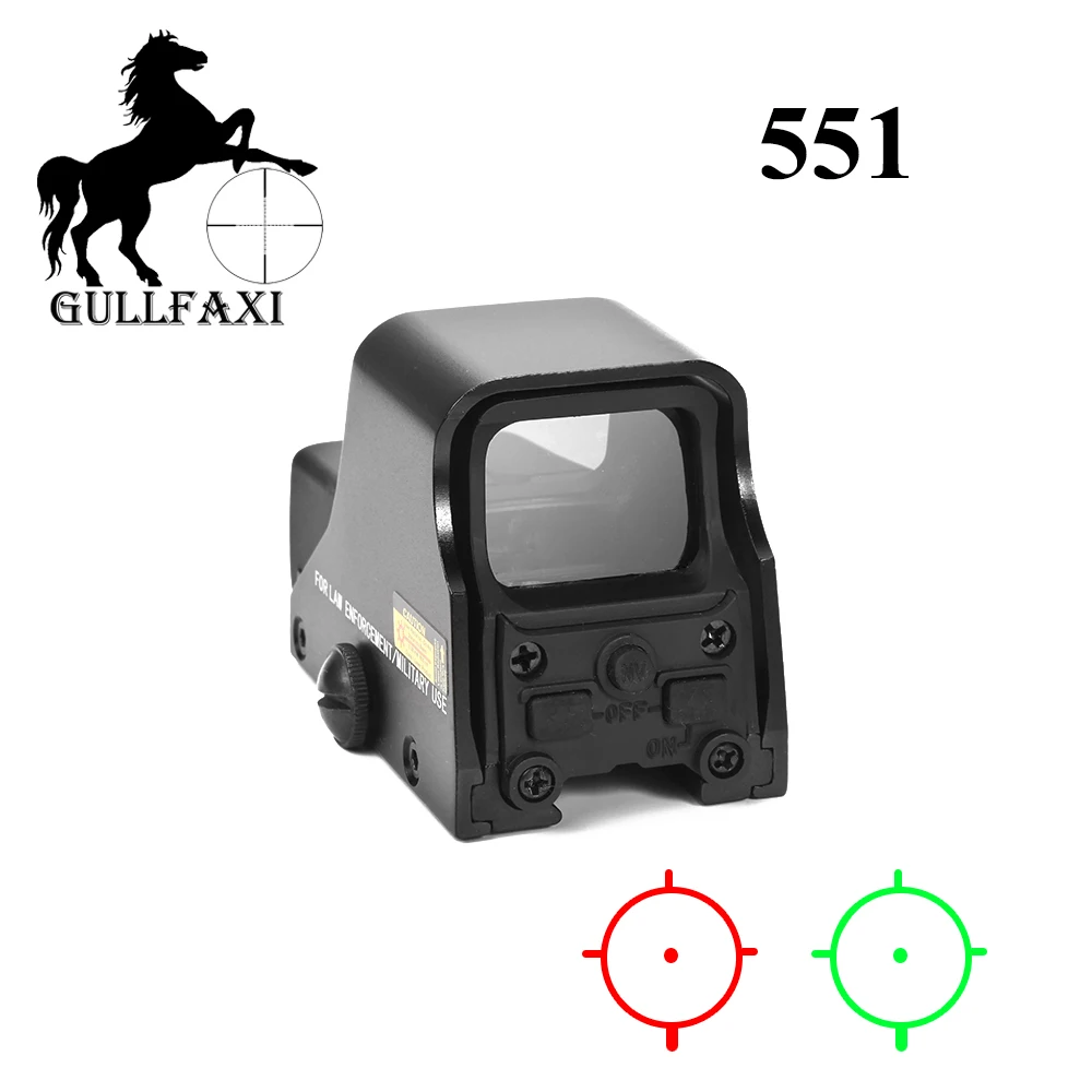

Gullfaxi Red Dot Sight 551 Holographic Optical Sight Green/Red Reticle illumination Adjust Weapon Sight Riflescope Airsoft Gun