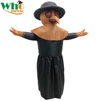 

2020 Halloween Plague Beak Inflatable Costume Cosplay European Black Death Doctor Plague Mask Funny Party Popular Dress Up
