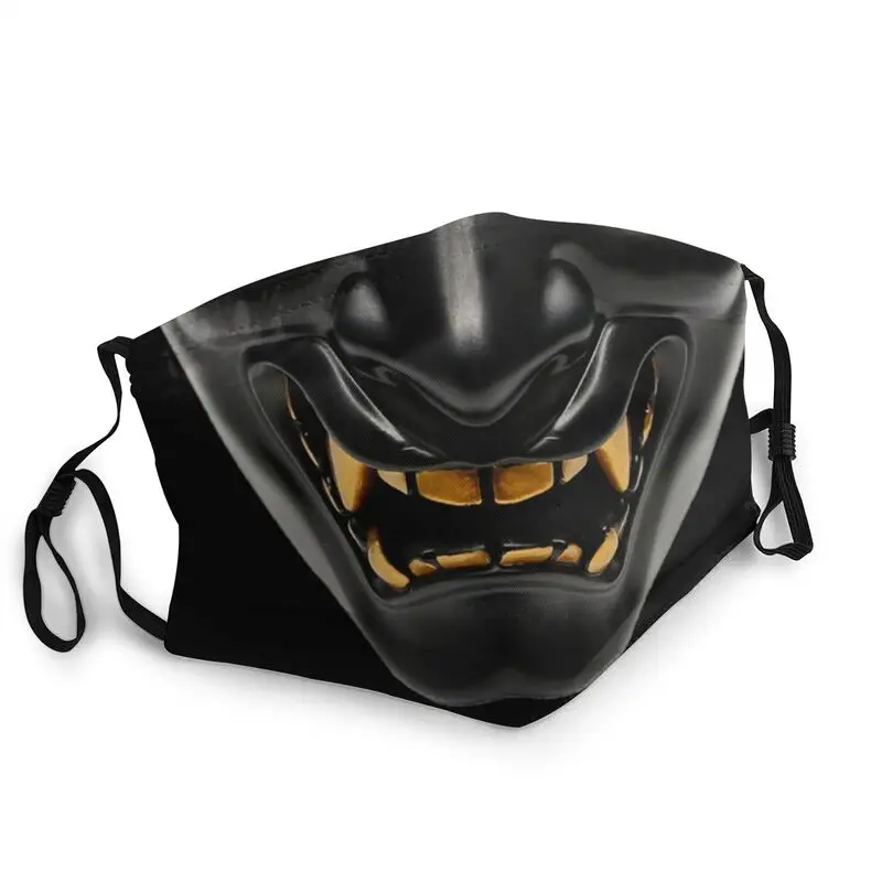 Oni Mask Dark Samurai Mouth Face Men Hannya Japanese Demon Yokai Grillz Gold Teeth Respirator Muffle | Аксессуары для одежды