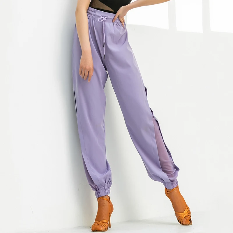 Latin Dance Pants Women Elastic Waist Soft Latin Trousers Rumba Samba Cha Cha Practice Wear Ballroom Competition Clothes