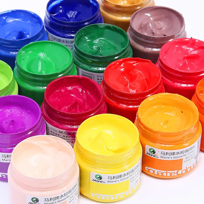 цена 100ML Professional Art Gouache Pigment Artist Student Drawing Graffiti Special Environmental Pigment 42 Colors Optional