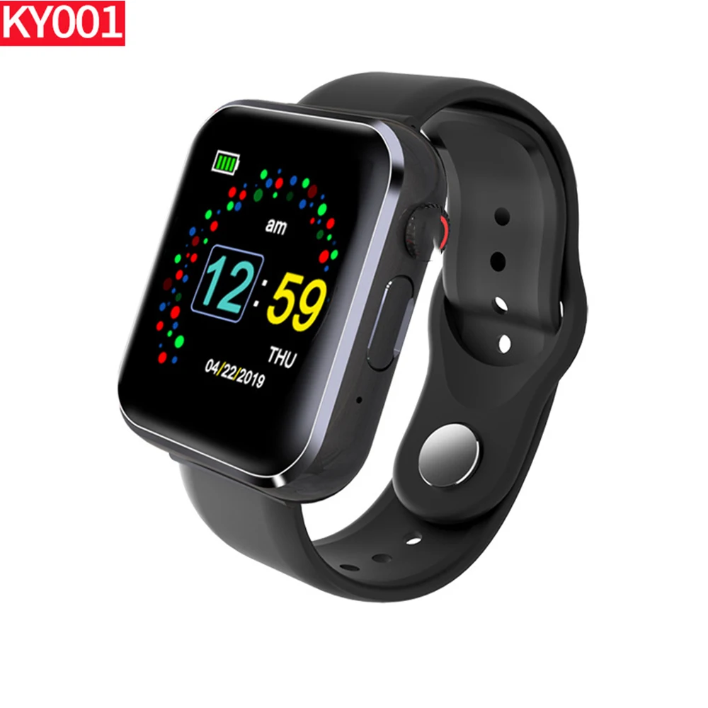 

KY001 Smart Watch with Fitness Tracker Watch Call Reminder Smartwatch Record Sport for iOS Android Support TF SIM Card