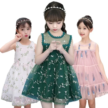

Girls Dress Summer Lace Children Clothing Princess Kids Dresses For Girls Causal Flower Floral Girls Dress Wedding Party Dresses