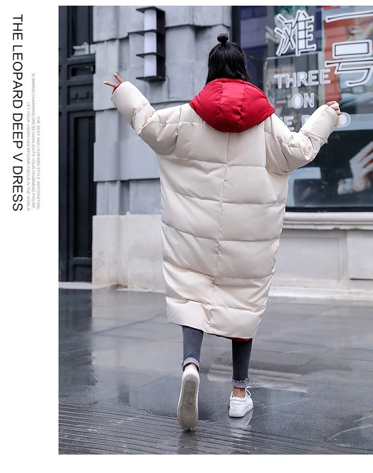 Повседневное Белое пуховое пальто длинные пальто зимняя одежда размера плюс с двойными бортами одежда куртка-парка зимняя куртка женская одежда Q210