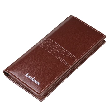 

Classic Men Wallets Solid Color PU Leather Long Crocodile Pattern Multi-card Position Card Holder Hasp Zipper Phone Coin Purse