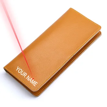 

Free Engraving Woman Small Split Leather Female Thin Purse Wallet Money Clip Female Clamp Slim Money Card for Name