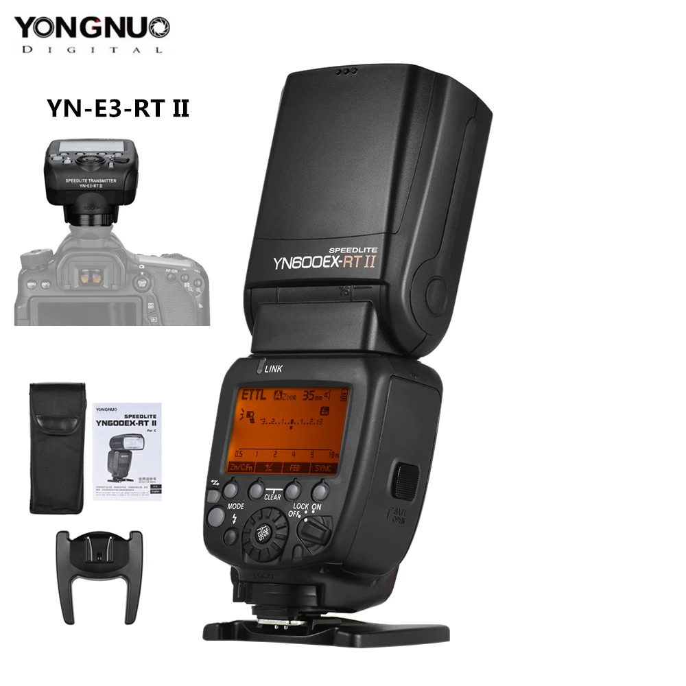YONGNUO YN600EX RT II Auto TTL HSS Flash Speedlite + YN E3 RT II Controller Trigger for Canon
