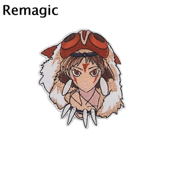 

20pcs Princess Mononoke Cartoon Embroidered clothes patches For clothing Kids Badge Stickers Garment Appliques decorations gifts