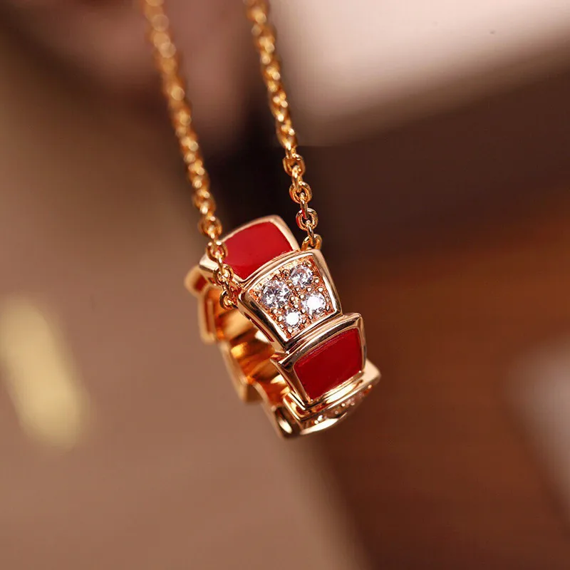 

High Quality Real S925 Snake Bone Shell Elegant Necklace Pendants Beauty Pendant Fine Jewelry Chain Accessories Jewel Women Lady