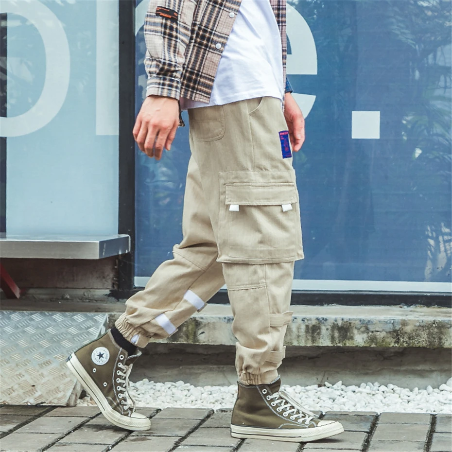 Jogger мужские уличные тренировочные штаны-шаровары в стиле хип-хоп мужские спортивные штаны повседневные мужские зеленые хаки HZ197