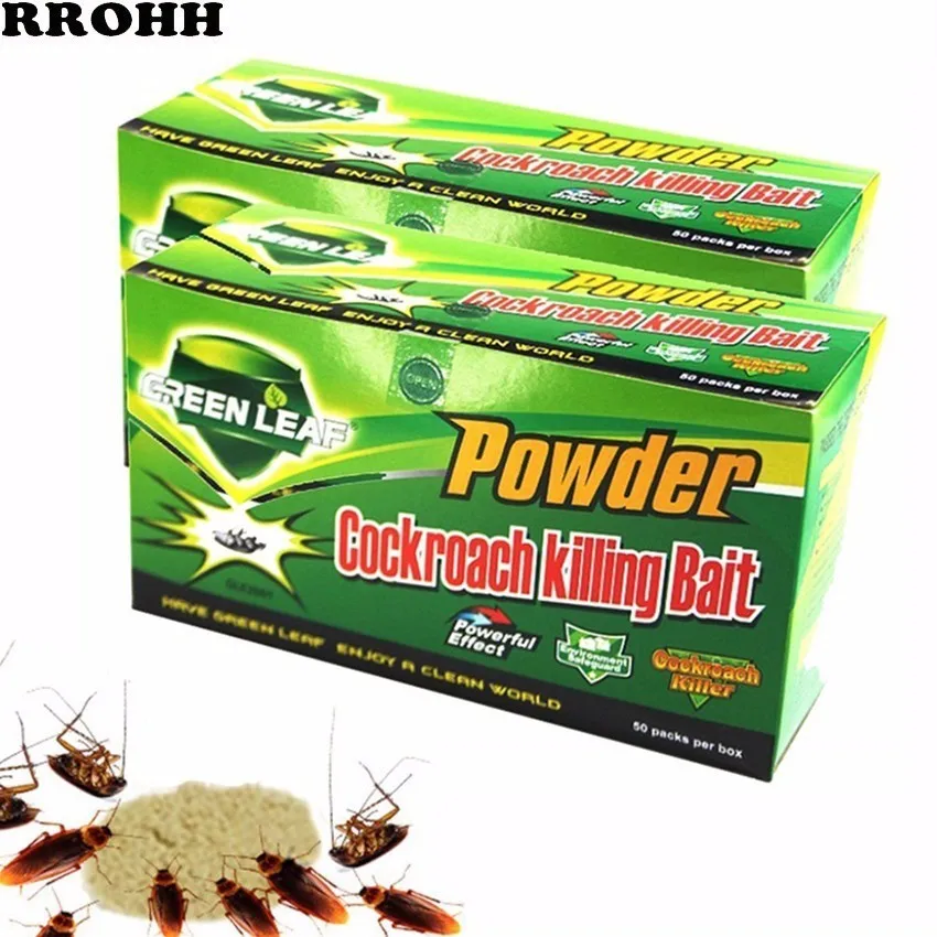 100Pc Green Leaf Cockroach Killing Bait Powder Cockroach Repeller