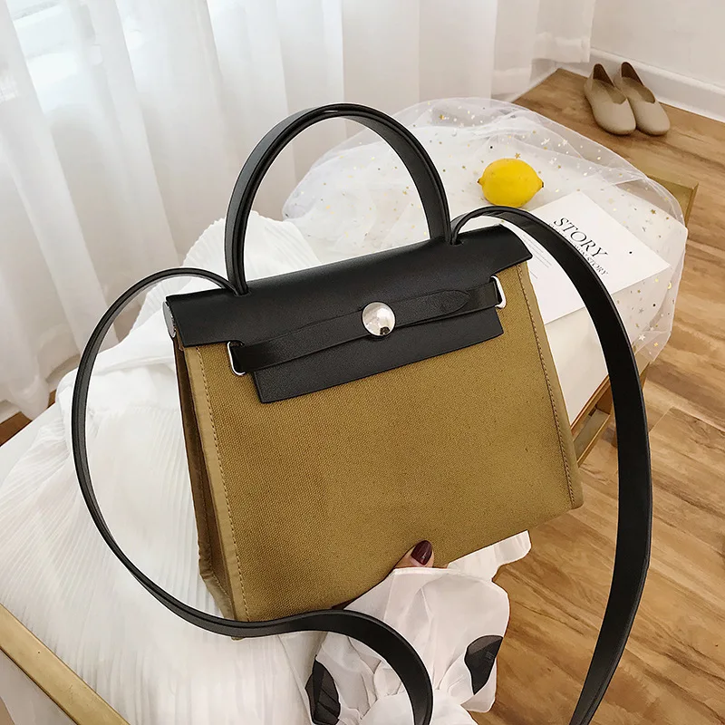 

Women Portable Canvas Single Shoulder Bag Fashionable Travel Crossbody Bags Casual Simple Messenger Bag Large Capacity Handbag