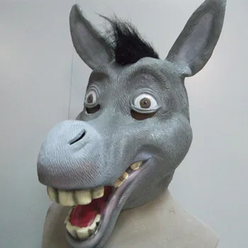 

2020 Hot Selling The Most Lovely Companion Rubber Animal Latex Shrek Donkey Mask for Celebration Party