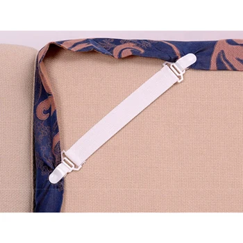 

4PCS White Sheet Mattress Cover Blanket Clip Holder Non-slip Elastic Fastener Elastic Set Clip Band Fixer Tablecloth Fixing Tape